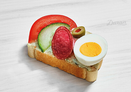 Duran Sandwich Ei Garniert